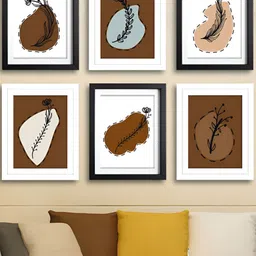RANDOM White & Black Set of 6 MDF Wall Photo Frames image 3