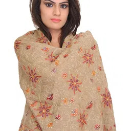 Exotic India Floral Embroidered Shawl-image-44