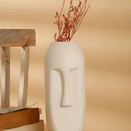 Arrabi White Textured Ceramic Stoneware MatteVase-image-38
