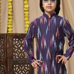 SKAVIJ Boy Printed Regular Pure Cotton Kurta with Pyjamas-2