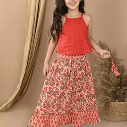 Sangria Girls Printed Lehenga Choli-image-102