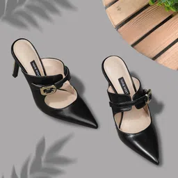Nine West Women Buckled Pointed Toe Slim Heeled Pumps-image-77