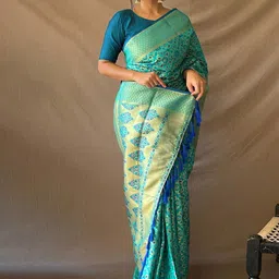 all about you Woven Design Zari Pure Silk Patola Saree-picture-29