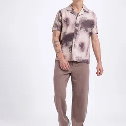 glitchez Abstract Print Cuban Collar Regular Fit Shirt image 5