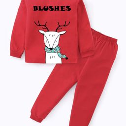 BLUSHES Kid Printed Pure Cotton Night Suit-image-8