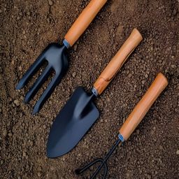 DeoDap Set Of 3 Black Garden Tool Kit-image-3