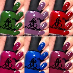 AQ FASHION Set Of 6 Glossy Quick Dry Nail Polish - 7 ml Each-image-56