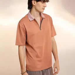 Campus Sutra Men Solid Polo Collar Cotton T-shirt-image-90