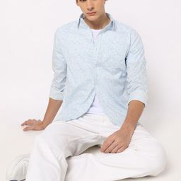 GAP Floral Printed Spread Collar Shirt with Striped Detail-picture-7