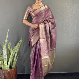 Mitera Woven Design Zari Organza Designer Kanjeevaram Saree-image-75