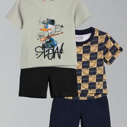 HELLCAT Boys Pack Of 2 Printed Round Neck T-Shirts With Shorts-image-61