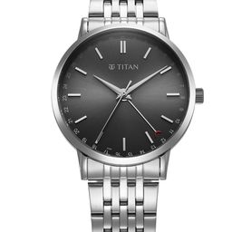 Titan Men Round Dial & Bracelet Style Stainless Steel Straps Analogue Watch 90202SM01-49