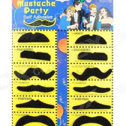 Funcart Stick On Party Moustache Pack Of 12 - Black-image-17