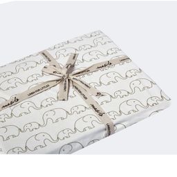 Masilo Organic Cotton Fitted Cot Sheet Elephant Print - White-20