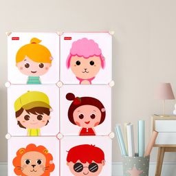 Babyhug 6 Cabinets Detachable Storage Unit Cartoon Print - Pink-25