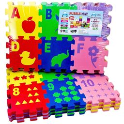 FunBlast Alphabet & Number Interlocking Foam Puzzle Mat Multicolor - 36 Pieces-image-49