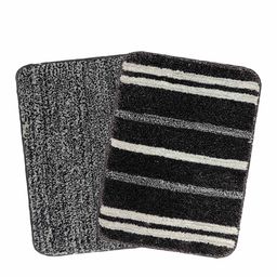 Saral Home Microfiber Anti Skid Bath Mat Pack of 2 - Black-20