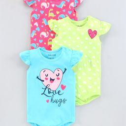 Babyoye Biowash Short Sleeves Onesie Pack of 3 - Multicolor-image-22