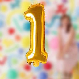 Amfin Number 1 Foil Balloon Golden - Height 40 cm-image-82