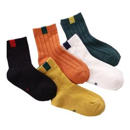 MOMISY Regular Length Socks Solid Colour Pack of 5 - Multicolour-image-98
