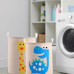 Babyhug Cotton Foldable Laundry Bag Giraffe & Dino print - Set of 2-30