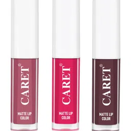 CARET ORGANIC Set Of 3 Super-Pigmented Liquid Matte Lipsticks - 6 ml - 2 - 4 - 7-46