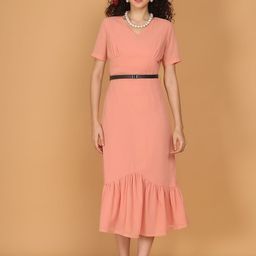 JAKANARY Women Belted A-Line Midi Dress-image-86