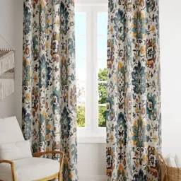 BILBERRY Furnishing by preeti grover Beige & Blue Set of 2 Floral Door-image-44