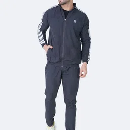 GOTO Men Striped Mock Collar Tracksuits-image-60