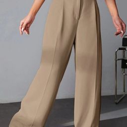 BROADSTAR Women Smart High-Rise Easy Wash Pleated Trousers-image-47