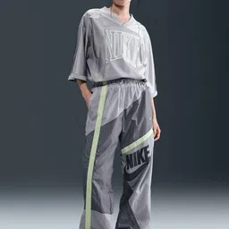 Nike Sportswear Women Typography Printed Mid-Rise Loose Woven Open-Hem Trousers-image-11
