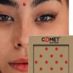 Comet Busters Beautiful Traditional Designer Bindi - Red image 3