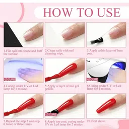 Adbeni Set Of 2 UV/LED Soak Off Nail Polish - 15 ml Each - Base Coat-Top Coat image 5
