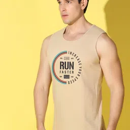 WOOSTRO Pack Of 2 Printed Combed Cotton Gym Vests VWS26(MORE RUST)(RUN RUST) image 3