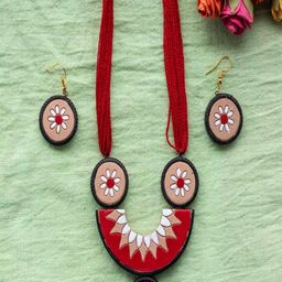 Terracotta Handmade jewellery Set for Women-image-56