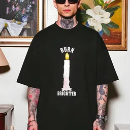 LAUREN ADAMS Graphic Printed Drop-Shoulder Sleeves Pure Cotton Oversized T-Shirt-image-46
