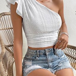 Stylecast X Slyck One Shoulder Ruffles Crop Top-image-56