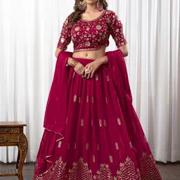 PAYAL CREATION Embroidered Ready to Wear Lehenga & Semi-Stitched Blouse With Dupatta-picture-7
