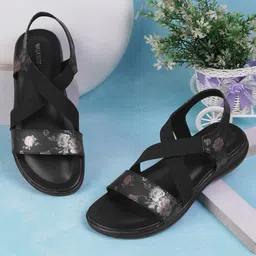 WALKWAY by Metro Women Printed Open Toe Flats with Bows-43
