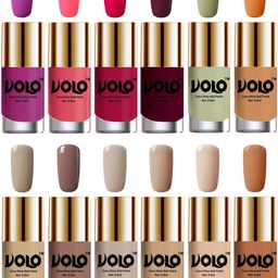 VOLO Set Of 12 Luxury Super Shine Nail Polish - 9.9 ml Each - Combo-No-29-55