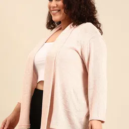 The Pink Moon lurex Woollen Open Front Shrug image 3