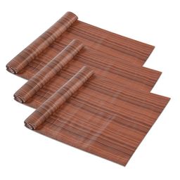 Kuber Industries Brown 3 Pieces Printed Water Resistant Shelf Liner-52