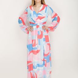 JAKANARY Print Georgette A-Line Maxi Dress-image-20