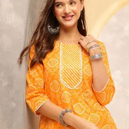 Anouk Women Ethnic Motifs Printed Regular Sequinned Pure Cotton Kurta with Trousers & With Dupatta-47