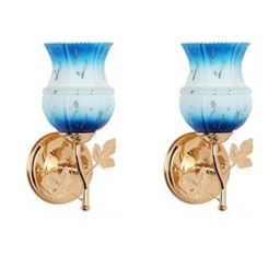 Somil Premium Designer Glass Wall / Night Lamp Elegant & Stylish Dcor Accent for Modern Interiors, color- - Firozi, White; Size,- 19.5 X 17.5 X 28 CM-image-66
