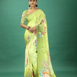 A.V.M. SILK MILLS Floral Printed Pure Crepe Saree-image-70