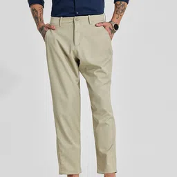 Snitch Men Light Beige Mid-Rise Regular Fit Trouser-image-72