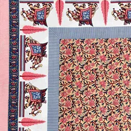BED-SHEET.COM Pink & White Floral 144 TC King Bedsheet with 2 Pillow Covers-picture-21