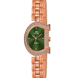 Exotica Fashion Women Brass Dial & Stainless Steel Straps Watch EX-2591-Rose Gold Green-15