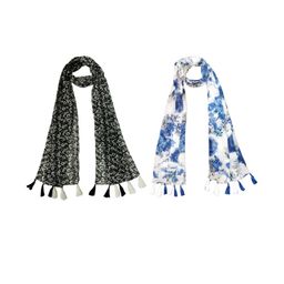 StoleVilla Multicoloured Floral Chiffon Stoles-image-86